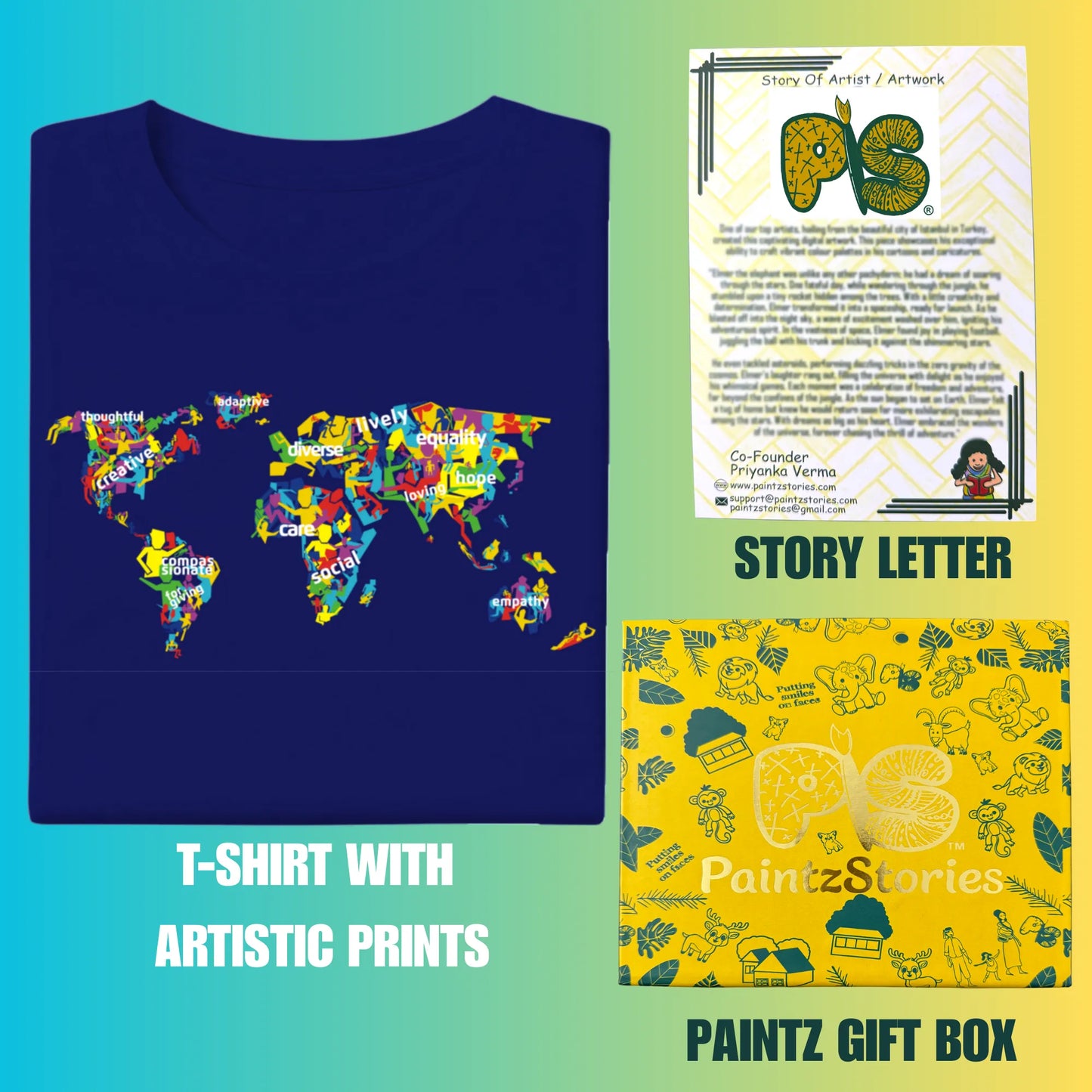 PAINTZSTORIES The Humanity Map Unisex Cotton Round Neck T-Shirt | Modern Regular Fit Tee for Men & Women–Soft & Breathable Fabric, Casual Daily Wear, Easy Care, Straight Hem, Comfortable Everyday Fit