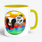 Cute Panda artistic ceramic coffee mug by PaintzStories