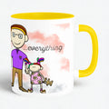 Joyful Family artistic ceramic coffee mug by PaintzStories