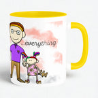 Joyful Family artistic ceramic coffee mug by PaintzStories