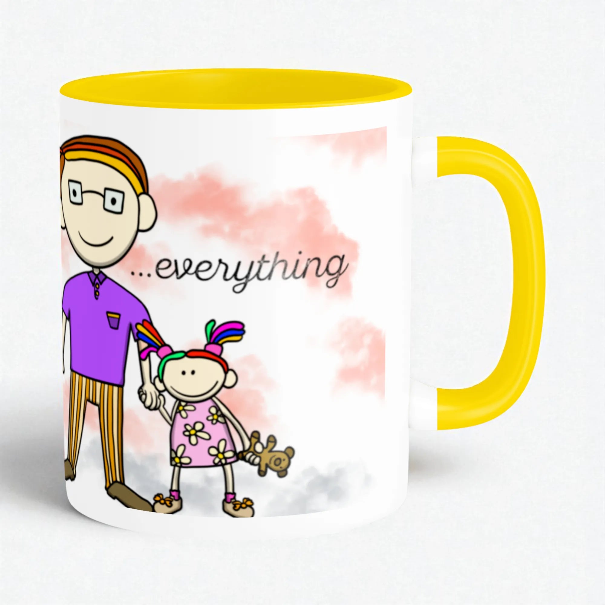 Joyful Family artistic ceramic coffee mug by PaintzStories