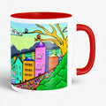 Lovely Town artistic ceramic coffee mug by PaintzStories