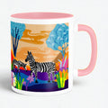 Pair of Zebras artistic ceramic coffee mug by PaintzStories