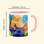 Dimensions of Pair of Zebras ceramic mug