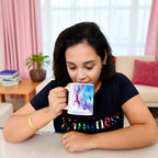 Woman holding Birds in Sky artistic mug