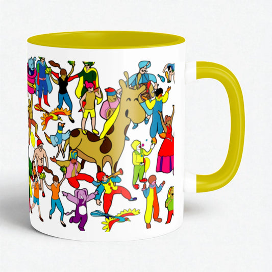PAINTZSTORIES Celebrating Diversity Artistic Ceramic Coffee Mug with Digital Print by Global Artists | Durable Ceramic Cup for Coffee, Tea & Cold Beverages | Printed Mug for Birthday Gift | 350ml