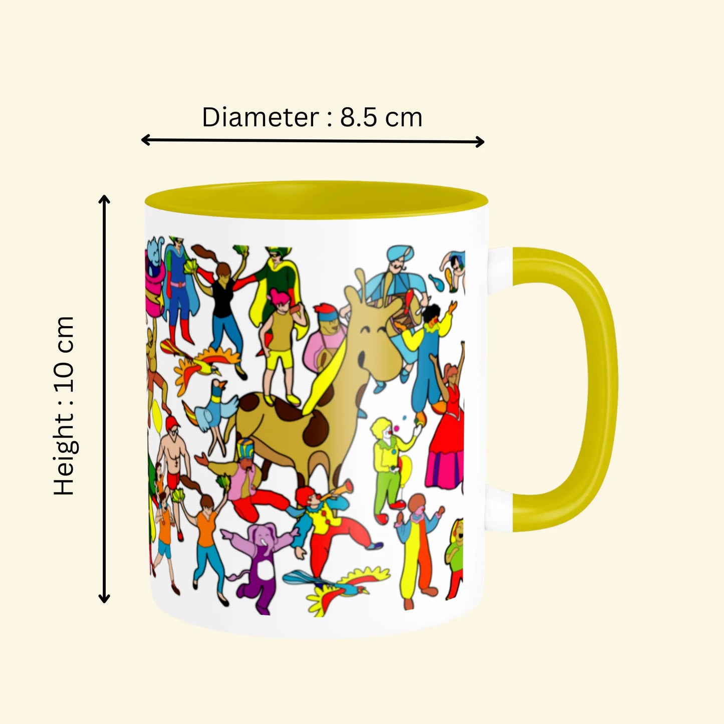 PAINTZSTORIES Celebrating Diversity Artistic Ceramic Coffee Mug with Digital Print by Global Artists | Durable Ceramic Cup for Coffee, Tea & Cold Beverages | Printed Mug for Birthday Gift | 350ml