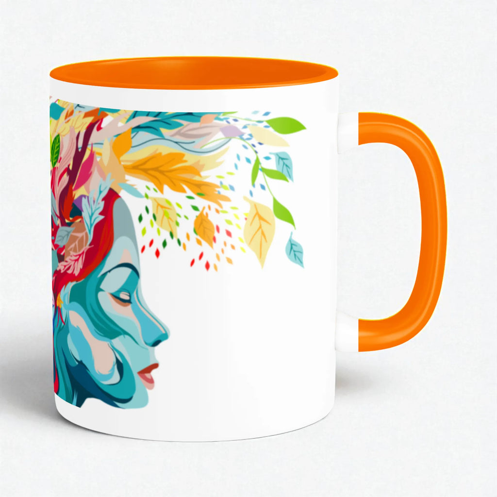 Floral Reflections artistic ceramic coffee mug by PaintzStories for daily coffee and gifting