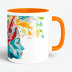 Floral Reflections artistic ceramic coffee mug by PaintzStories for daily coffee and gifting