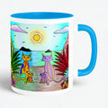 Four Cats artistic ceramic coffee mug by PaintzStories