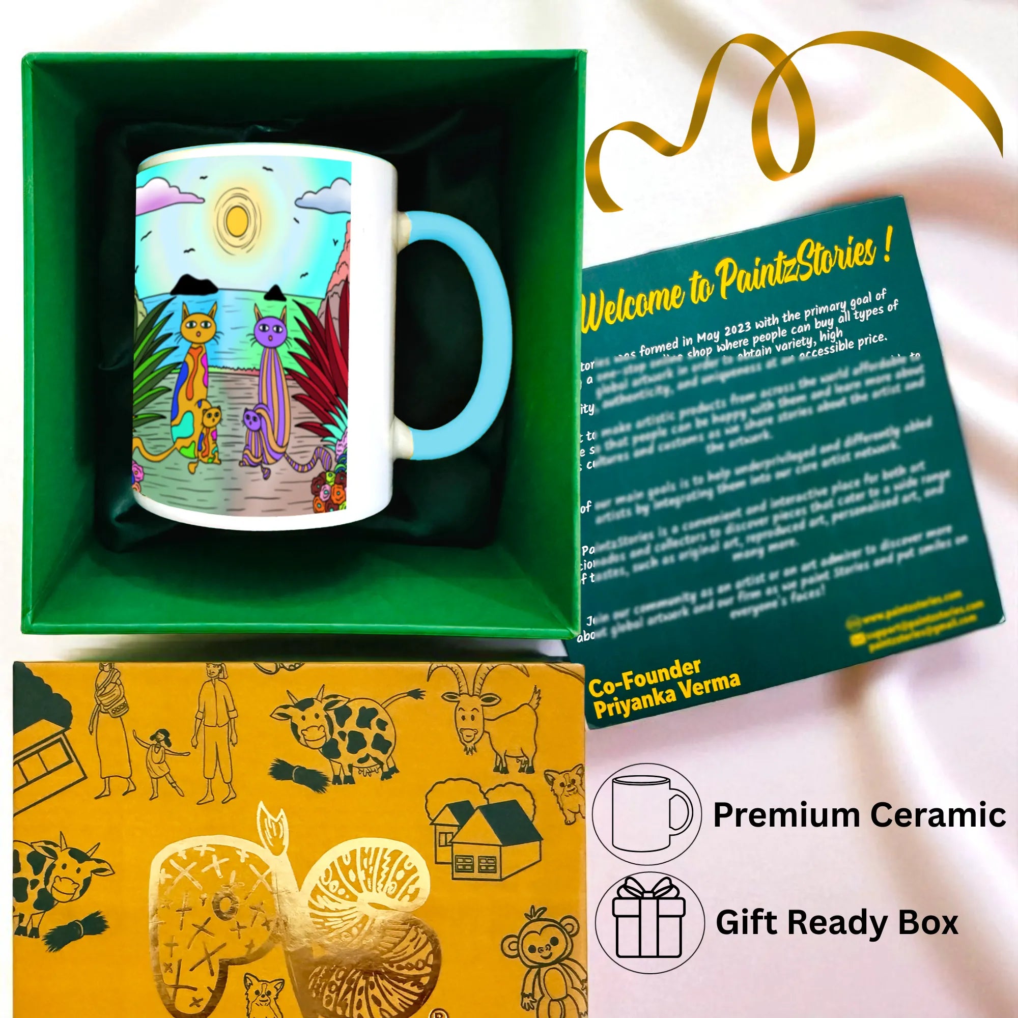 Four Cats mug inside premium gift box