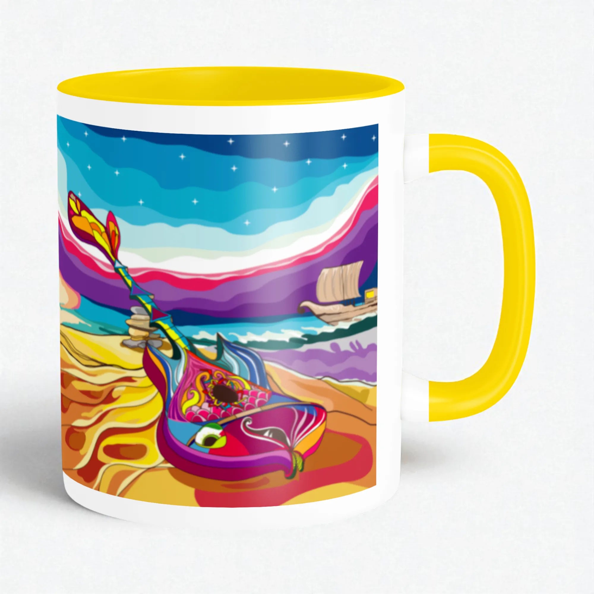 Harmonious Melodies artistic ceramic coffee mug by PaintzStories