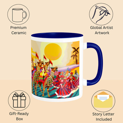 Features of Jaisalmer Royal Parade durable printed mug