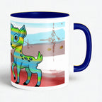 Owl and Deer artistic ceramic coffee mug by PaintzStories