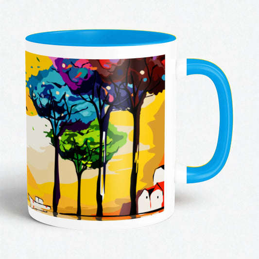 PAINTZSTORIES Twilight's Embrace Artistic Ceramic Coffee Mug with Digital Print by Global Artists | Durable Ceramic Cup for Coffee, Tea & Cold Beverages | Printed Mug for Birthday Gift | 350ml