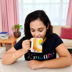 Woman holding Twilight’s Embrace artistic mug