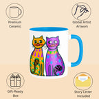 Features of Two Fancy Cats durable printed mug
