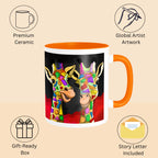 Features of Two Happy Giraffes durable printed mug