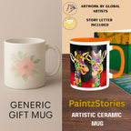 Two Happy Giraffes mug compared to generic mug quality