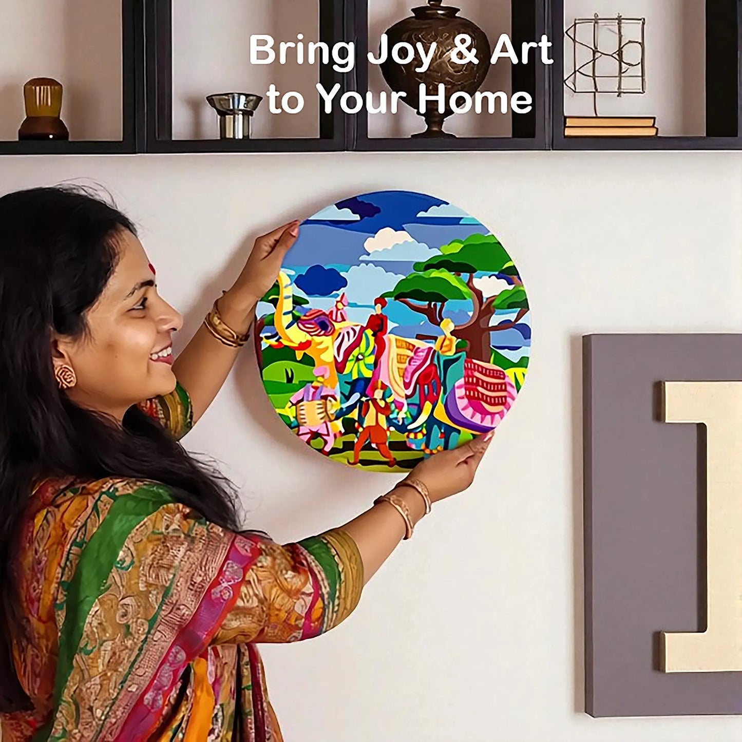 Woman displaying Divine Celebrations plate