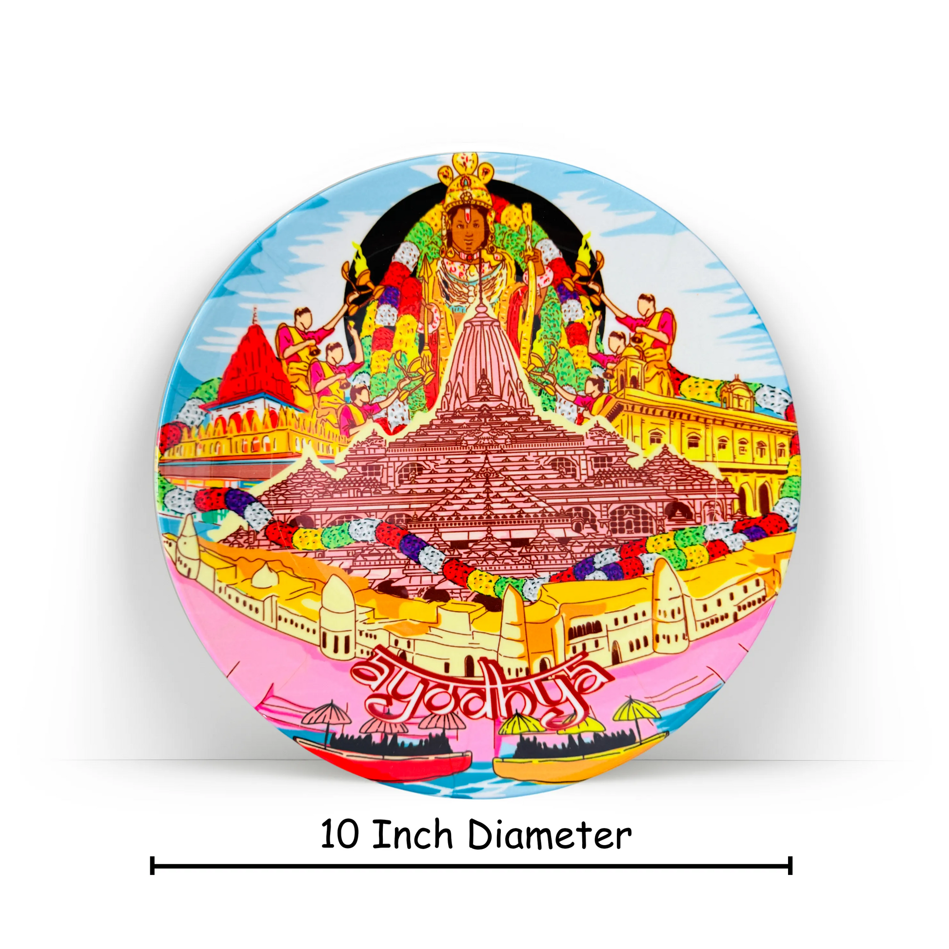 Dimensions Ayodhya ceramic wall plate