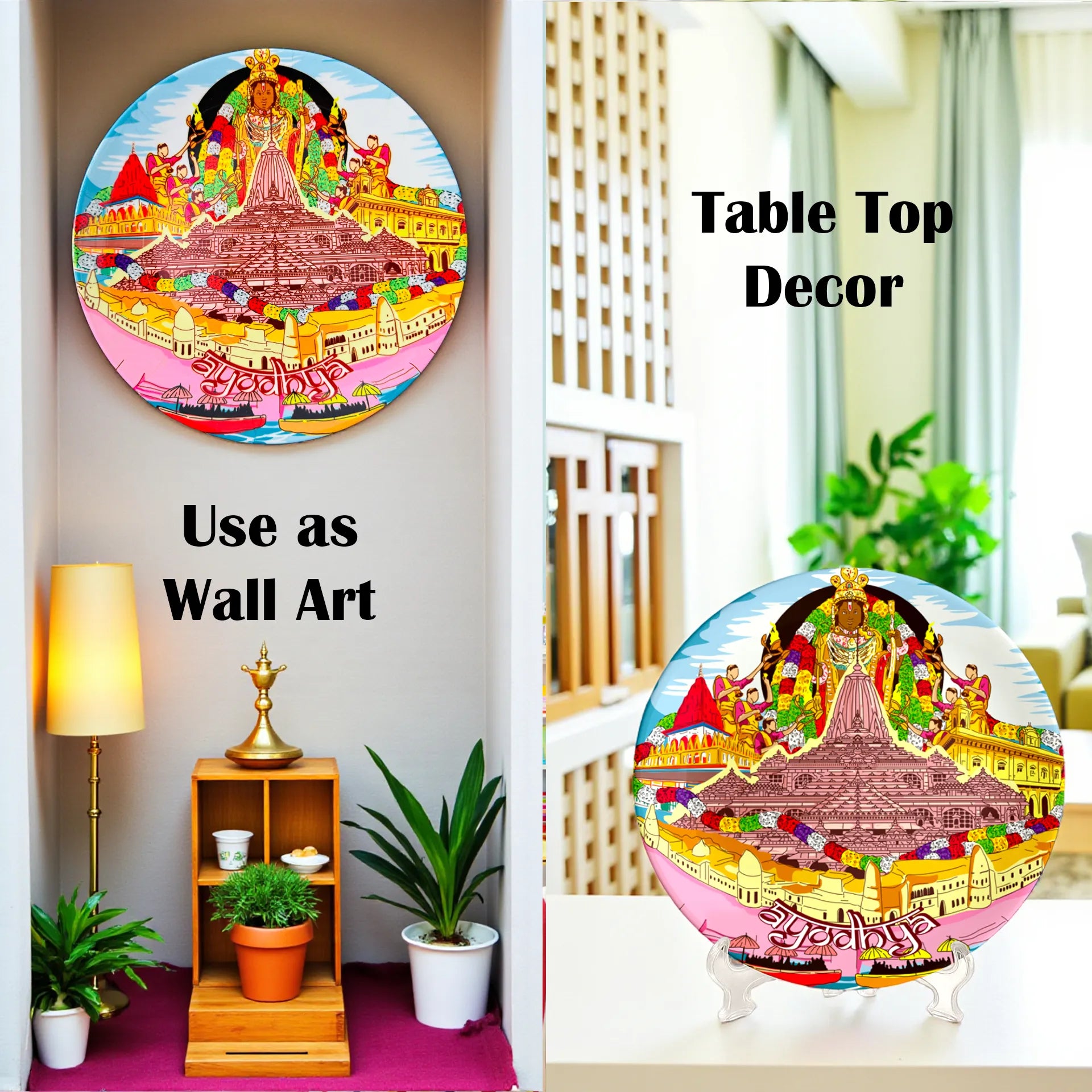 Ayodhya ceramic plate wall décor styling