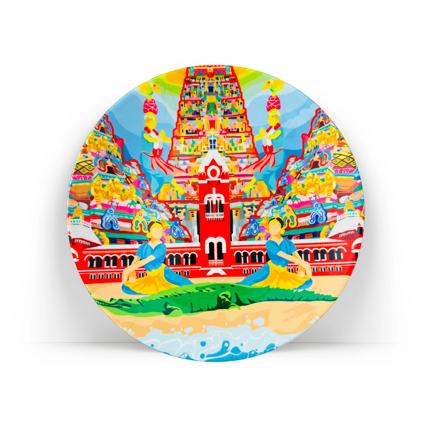 Chennai’s Charm decorative ceramic wall plate by PaintzStories