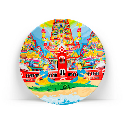 Chennai’s Charm decorative ceramic wall plate by PaintzStories