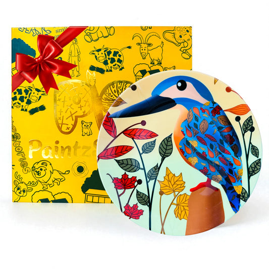 PAINTZSTORIES Decorative Wall Plate for Home Decoration | Ceramic Wall Art Plate | Wall Decor items for Living Room & Bedroom | Handmade Artwork Colourful kingfisher | Gift for house | 10 INCH