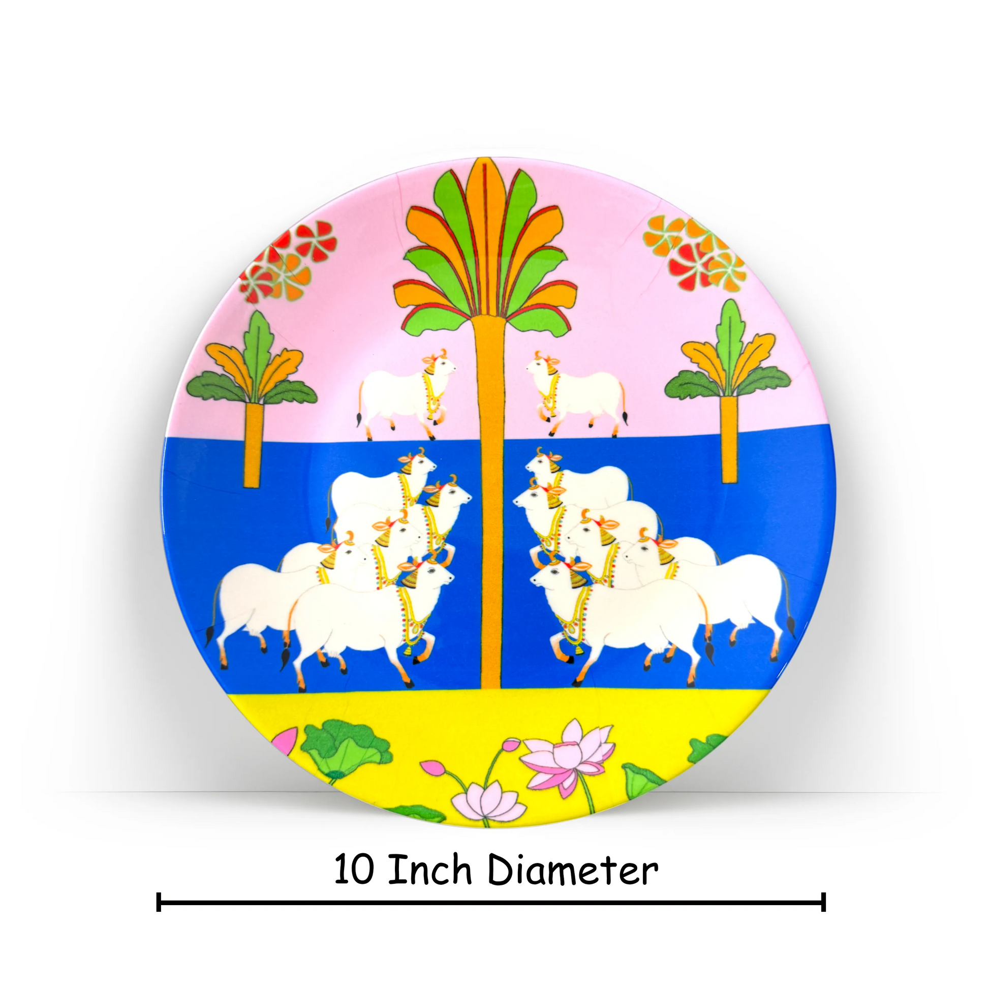 Dimensions Cows in Bloom ceramic plate