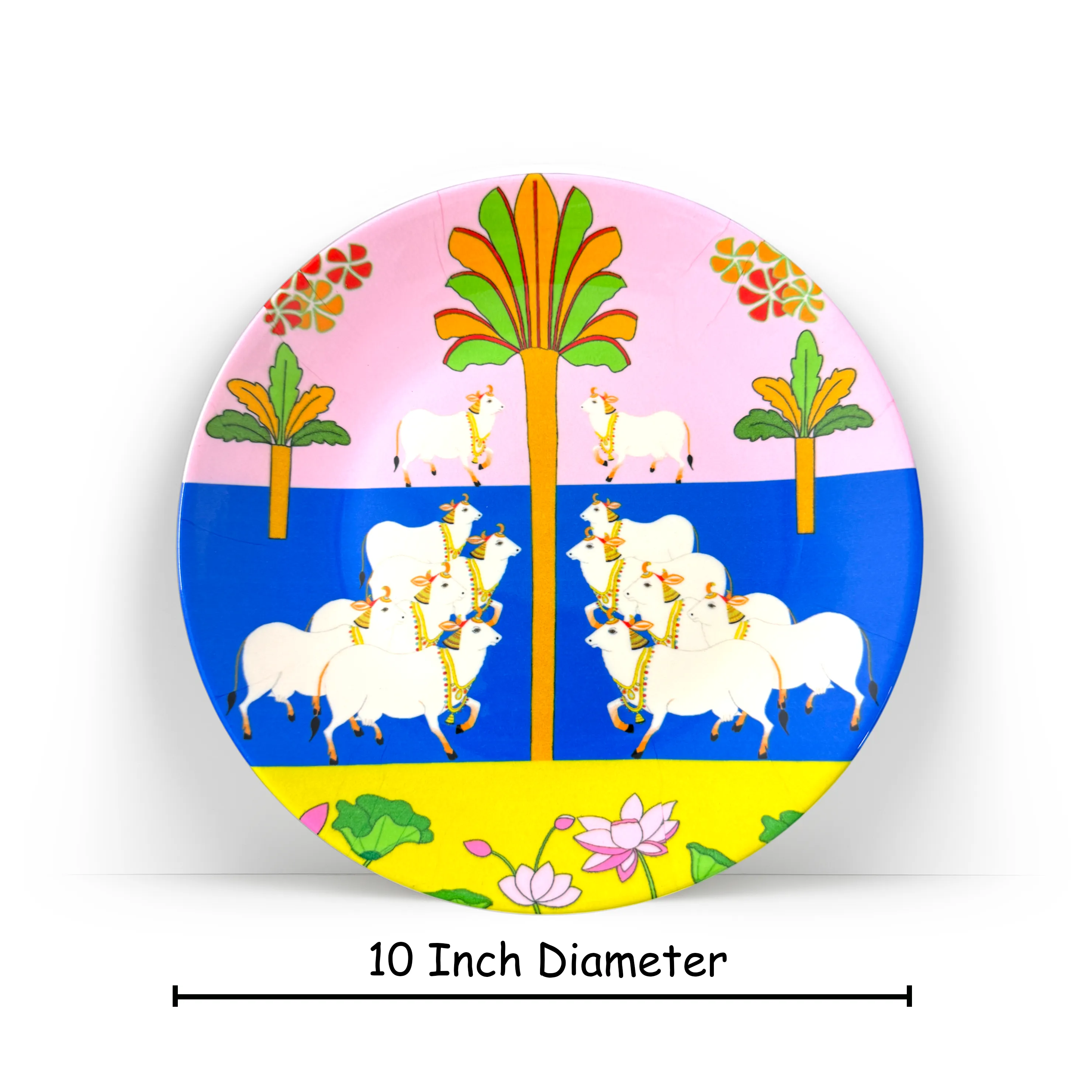 Dimensions Cows in Bloom ceramic plate