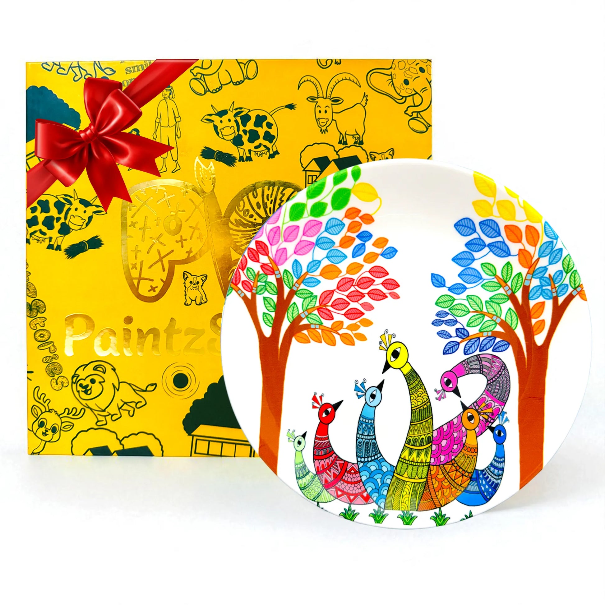 Gift packaging Dancing Peacocks ceramic plate