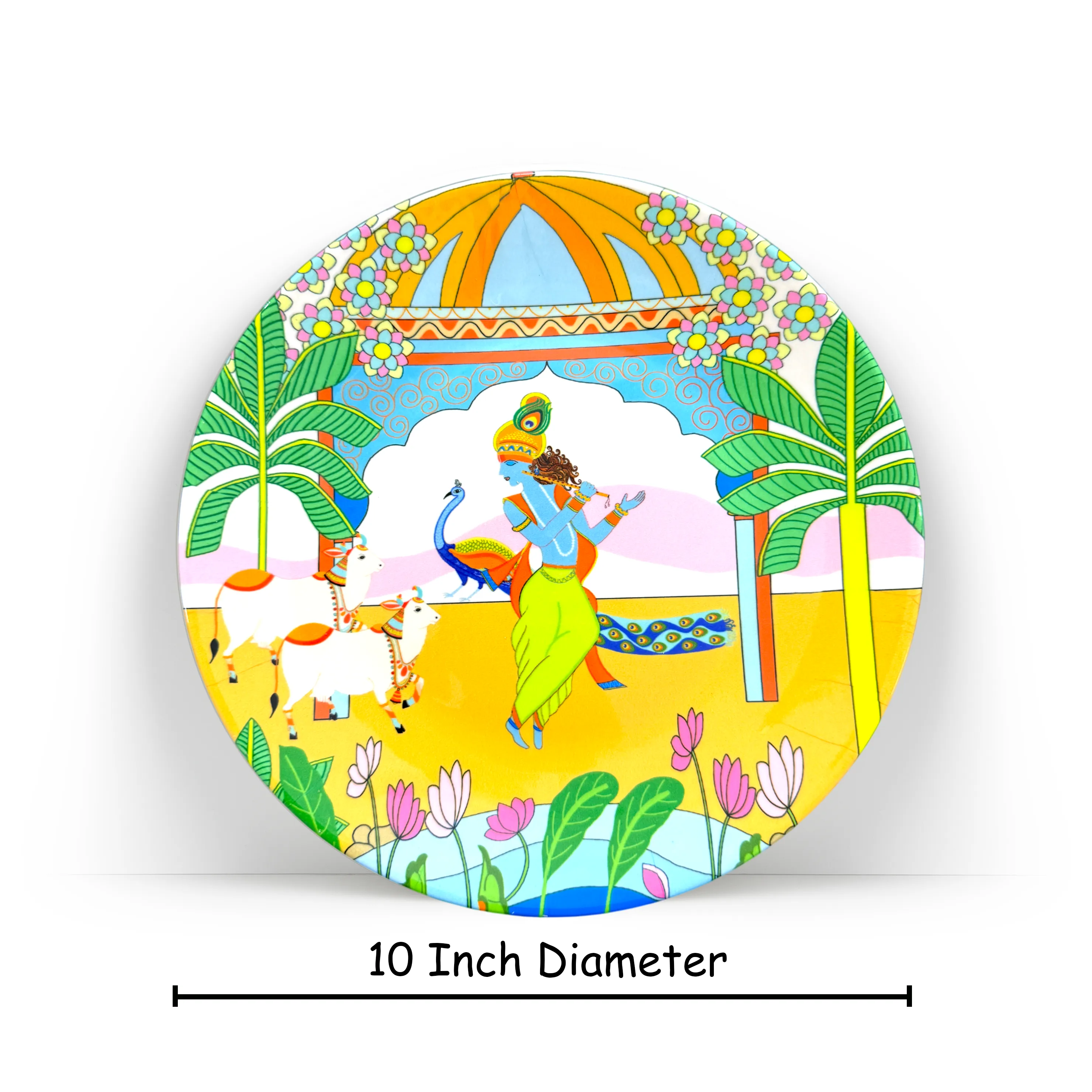 Dimensions Divine Symphony of Krishna ceramic plate