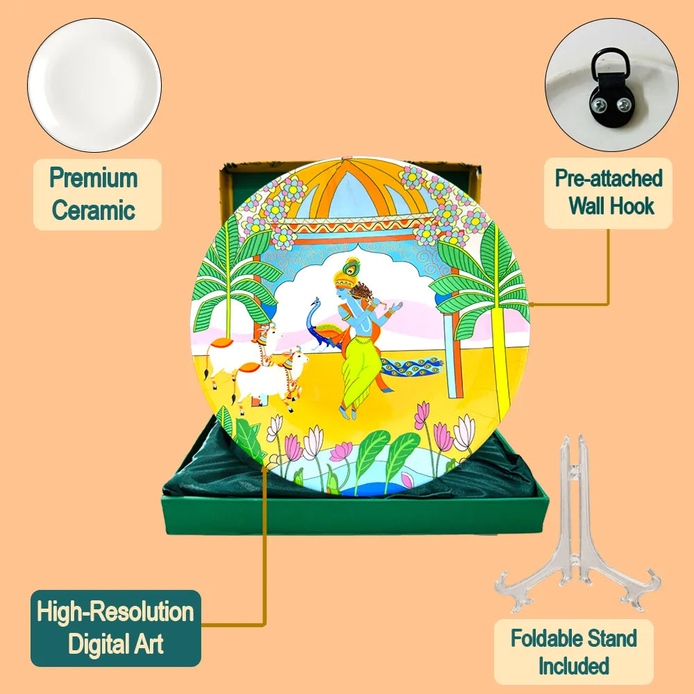 Divine Symphony of Krishna plate set contents