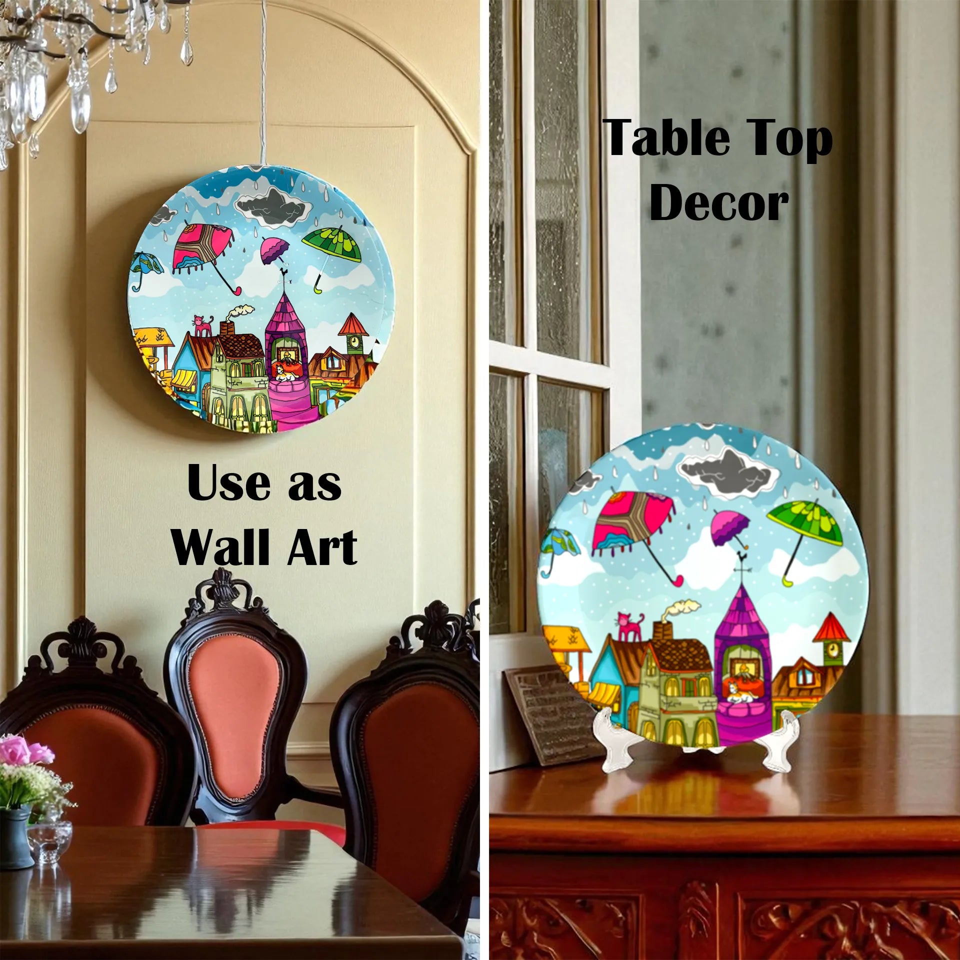 Embracing Rainy Delight wall or table décor