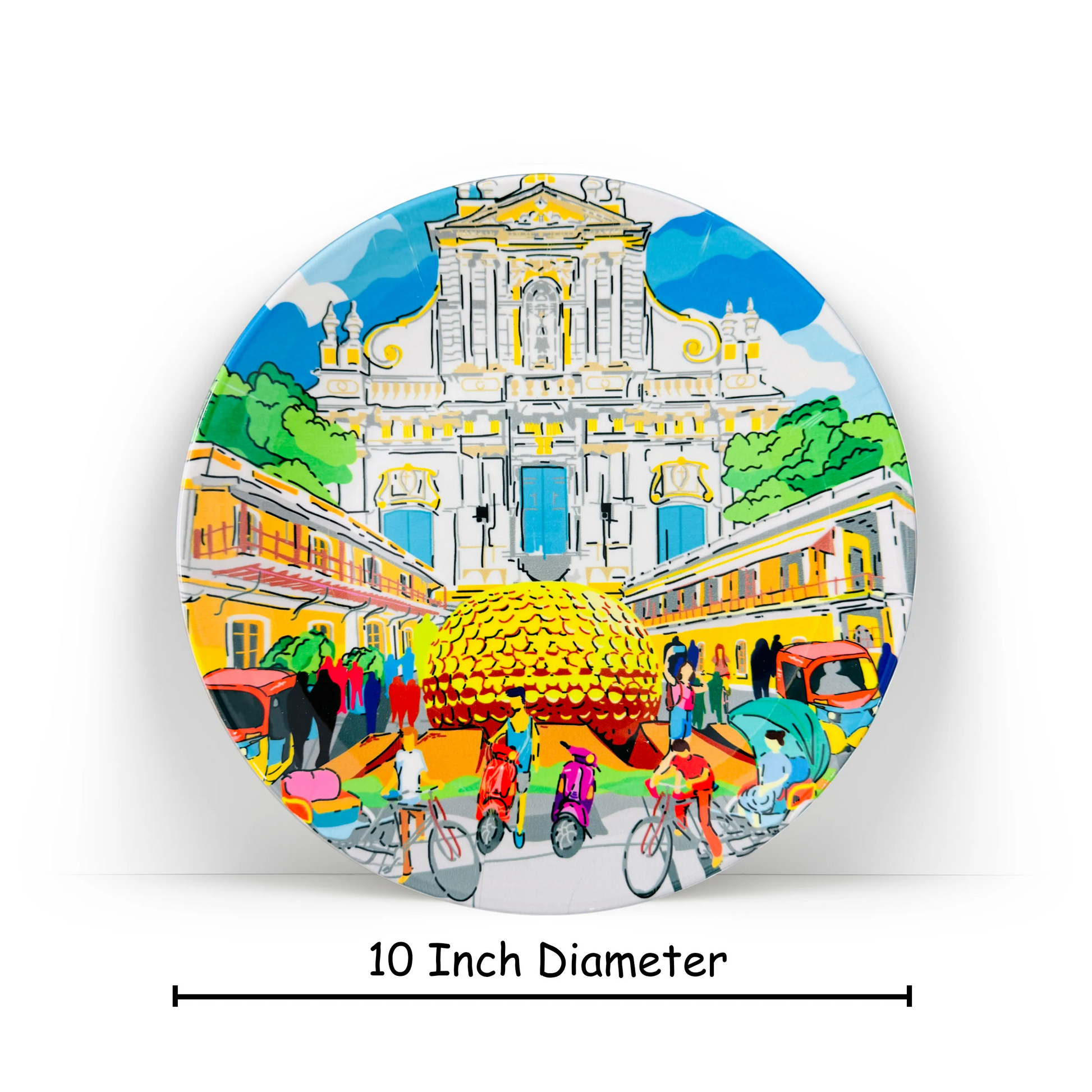 Dimensions Enchanting Pondicherry ceramic plate