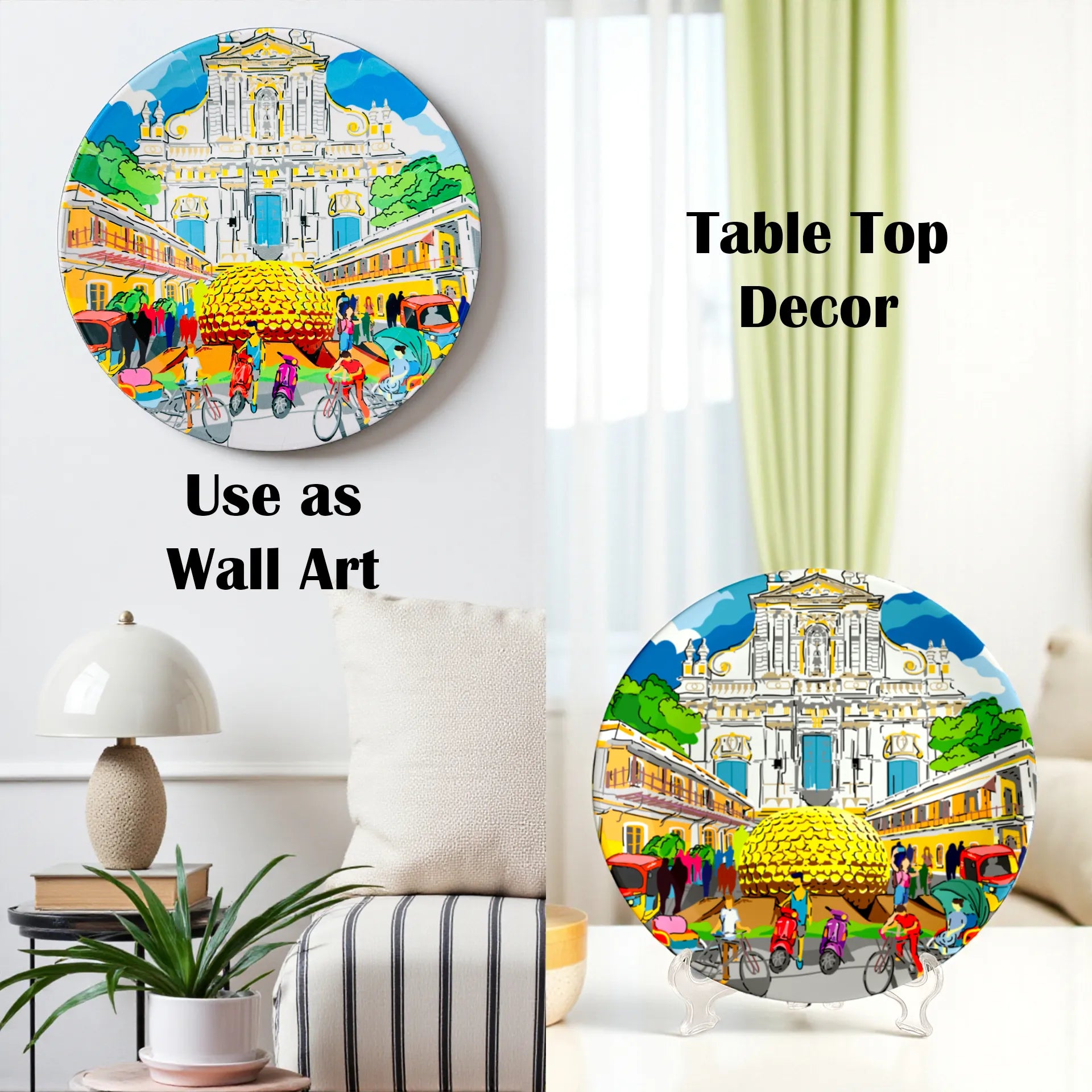 Enchanting Pondicherry ceramic plate wall décor styling