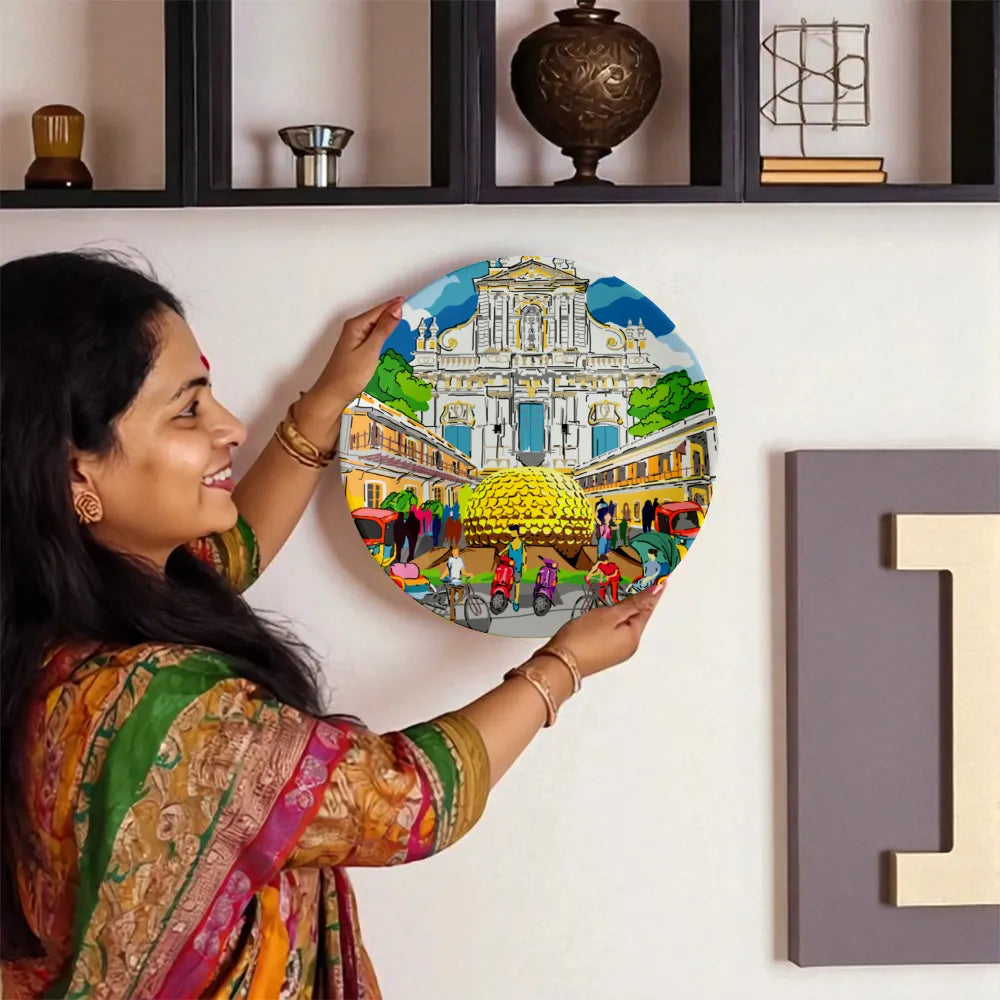 Woman showing Enchanting Pondicherry plate