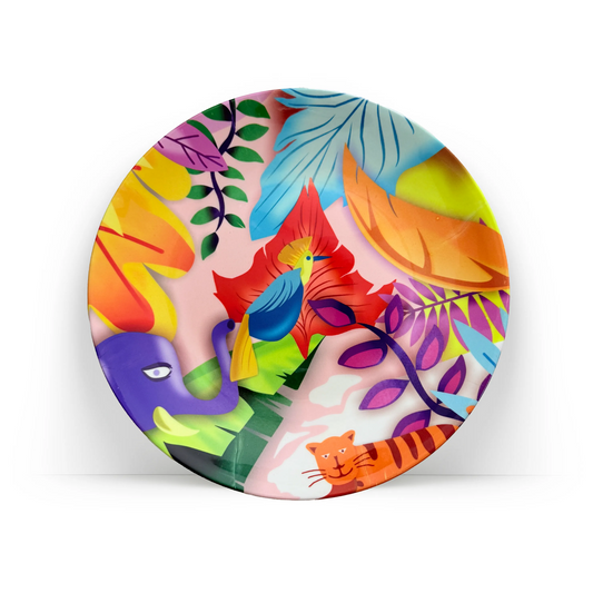 PAINTZSTORIES Decorative Wall Plate for Home Decoration | Ceramic Wall Art Plate | Wall Decor items for Living Room & Bedroom | Handmade Artwork Flora and Fauna | Gift for house | 10 INCH
