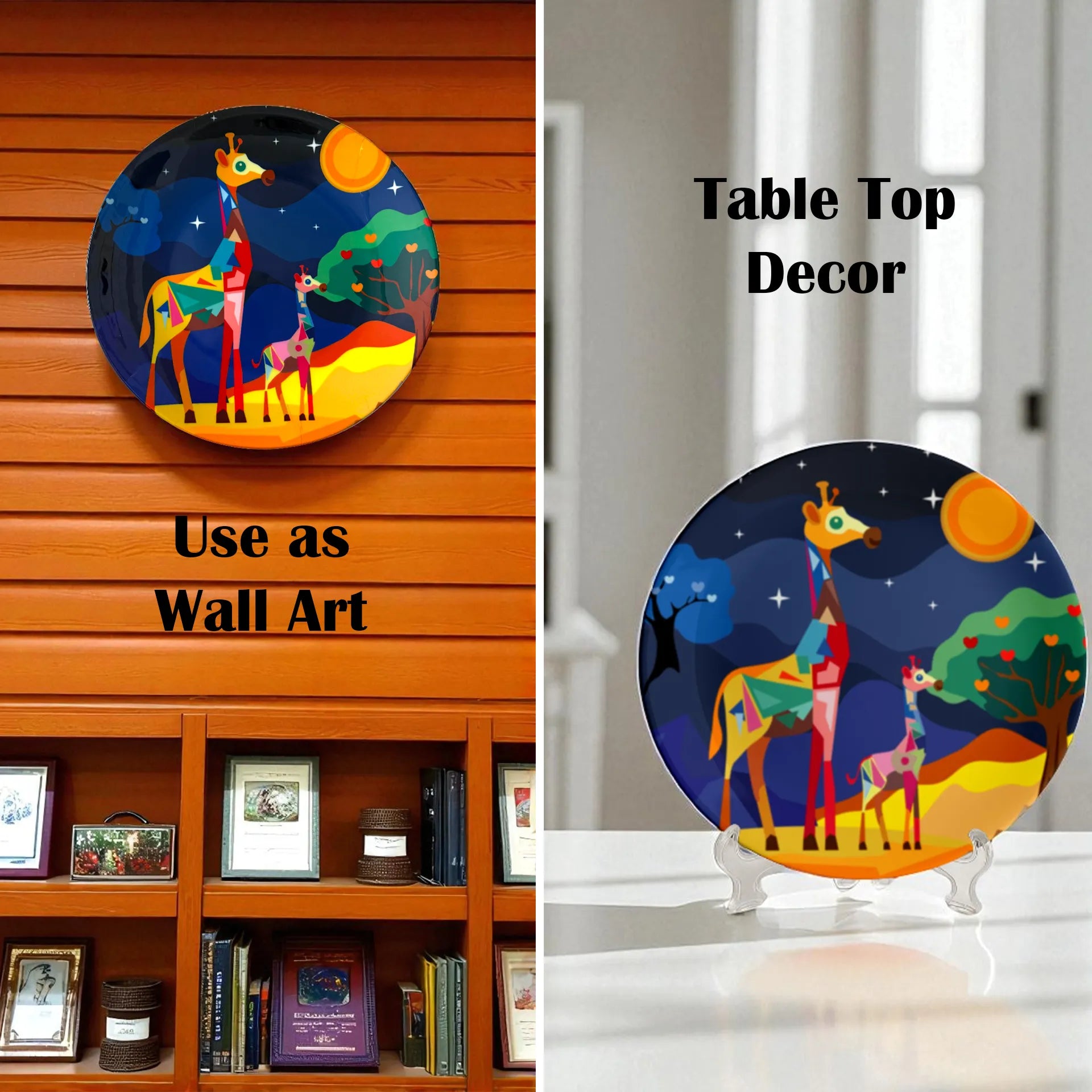 Gentle Giants ceramic plate used in living room décor