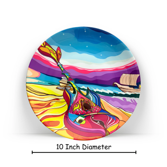 PAINTZSTORIES Decorative Wall Plate for Home Decoration | Ceramic Wall Art Plate | Wall Decor items for Living Room & Bedroom | Handmade Artwork Harmonious Melodies | Gift for house | 10 INCH