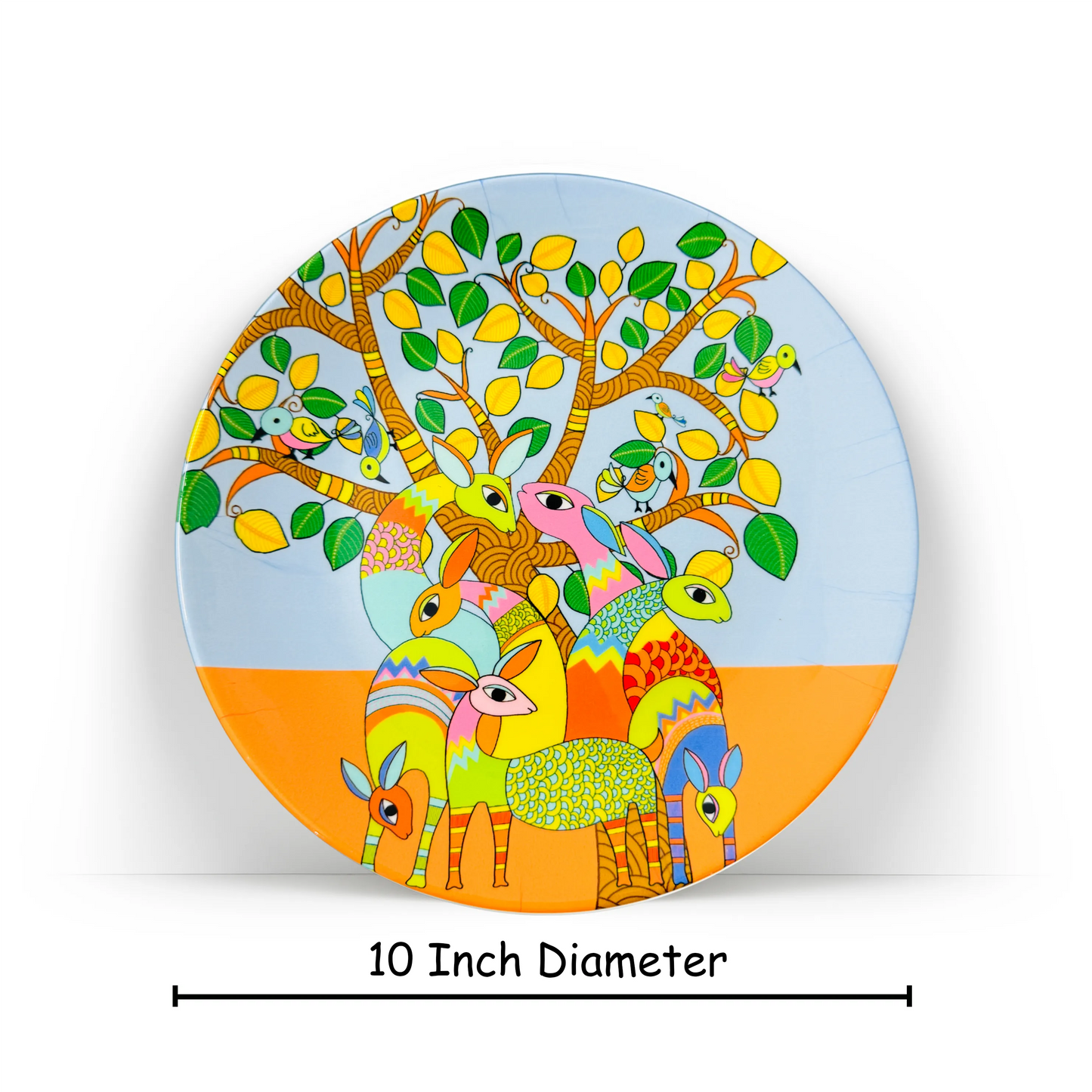Dimensions Harmony Beneath the Gond Tree ceramic plate
