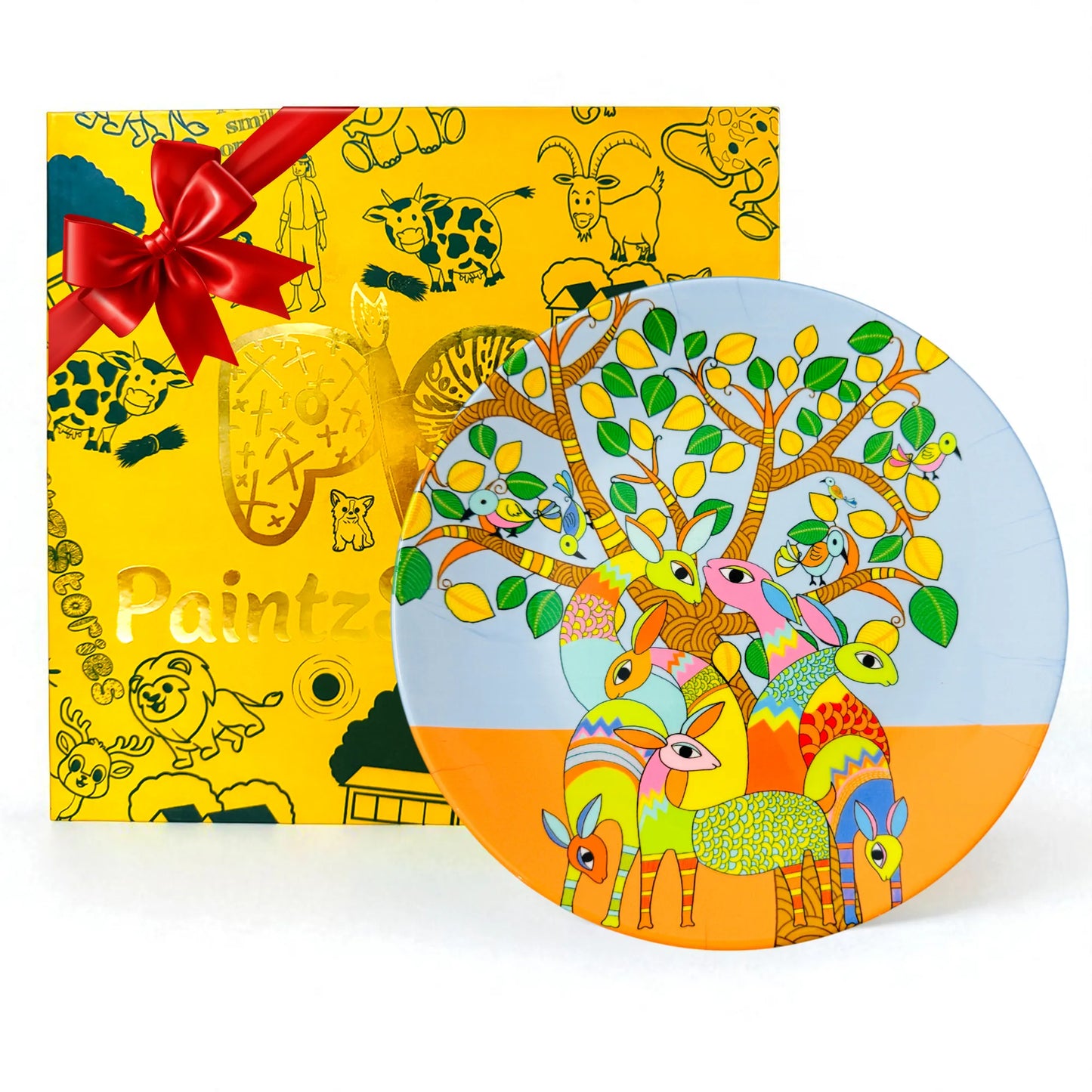 Gift packaging Harmony Beneath the Gond Tree ceramic plate