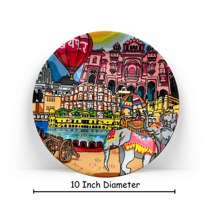 Dimensions Jaipur’s Splendid Landscape ceramic plate