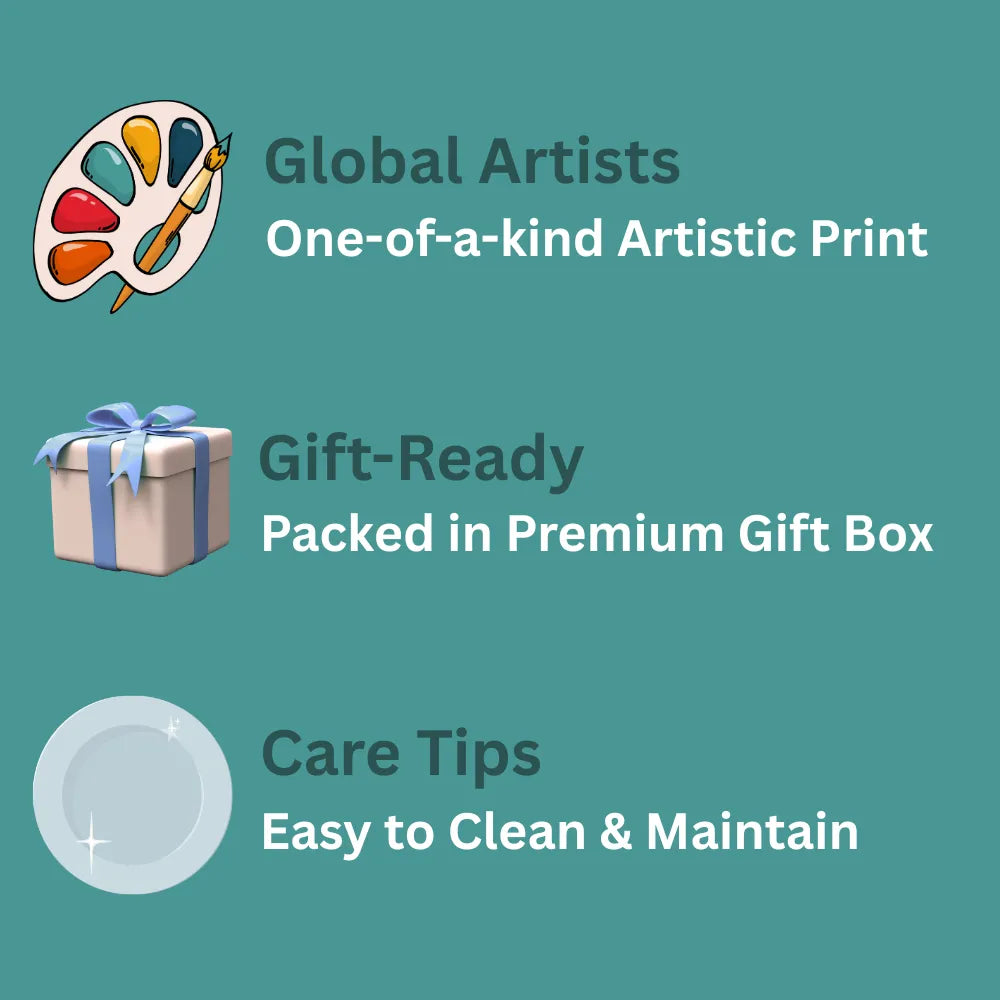 Features Kolkata Kaleidoscope handmade ceramic plate