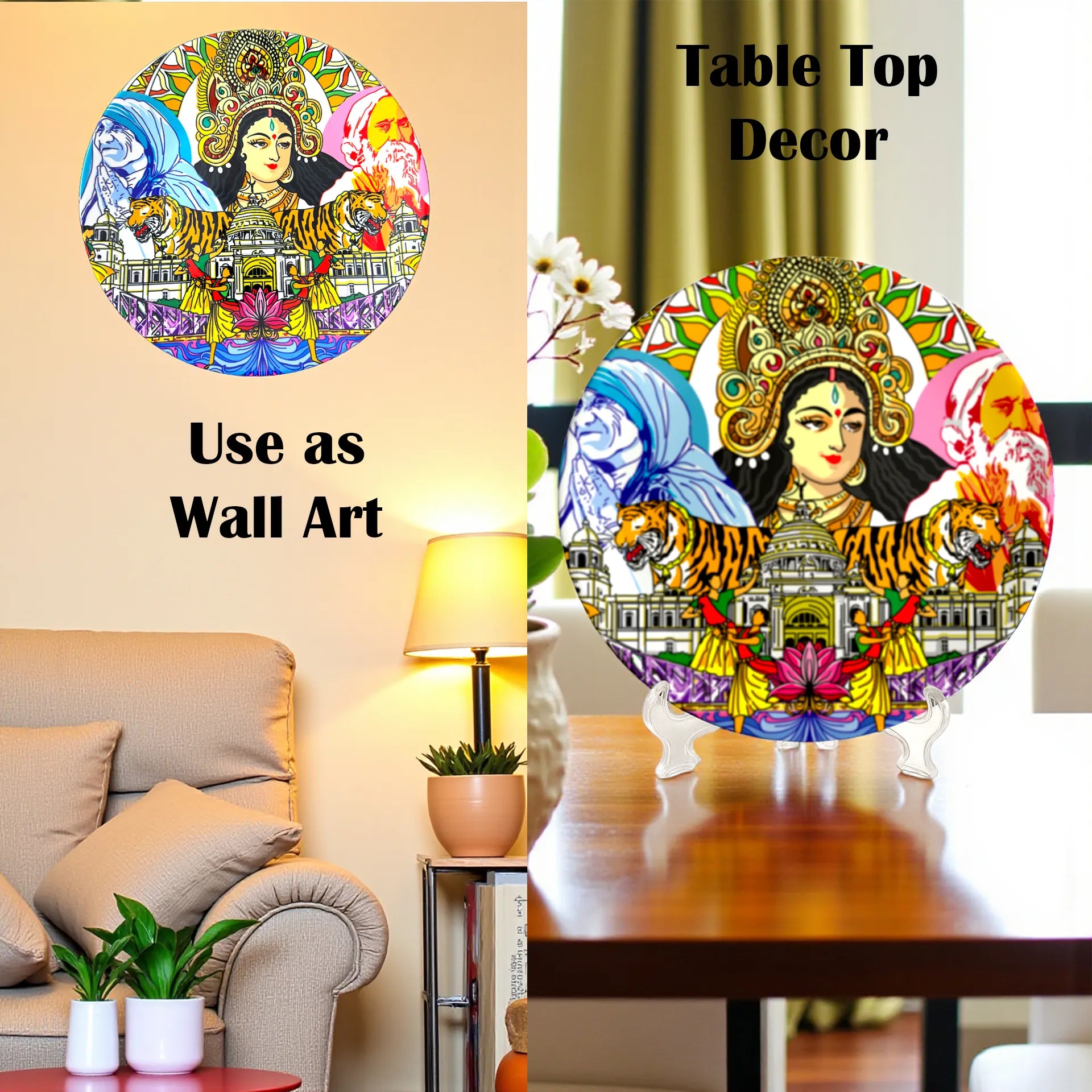 Kolkata Kaleidoscope ceramic plate used for home décor