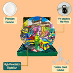 Mumbai Hustle plate set with stand and hook included