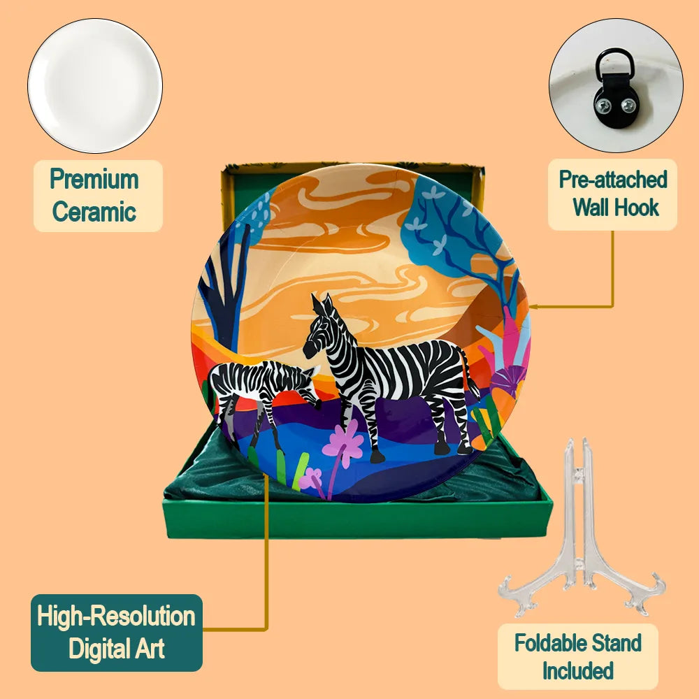 Serenity Stripes plate set with stand hook packaging