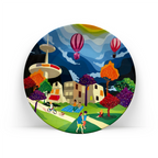 Sunday Bliss decorative ceramic wall plate by PaintzStories for home décor