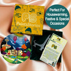 Inside Sunday Bliss gift box with plate stand hook story card